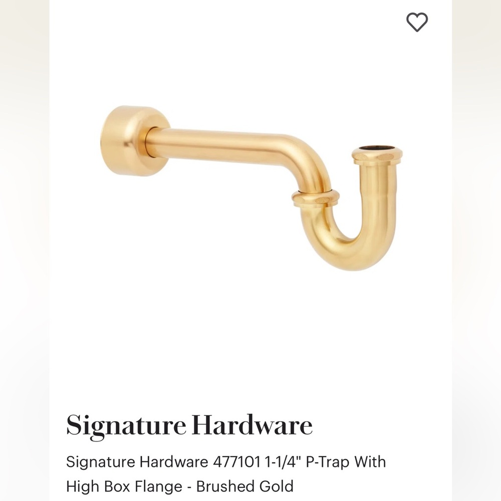 NWT: Signature Hardware Sink P Trap